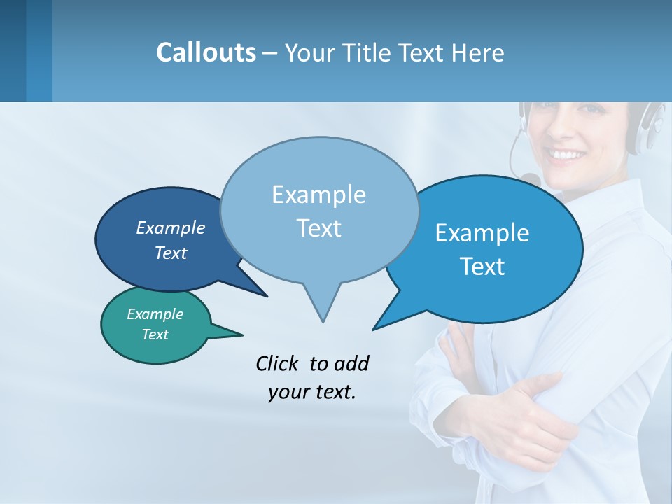 A Woman Wearing A Headset With Her Arms Crossed PowerPoint Template