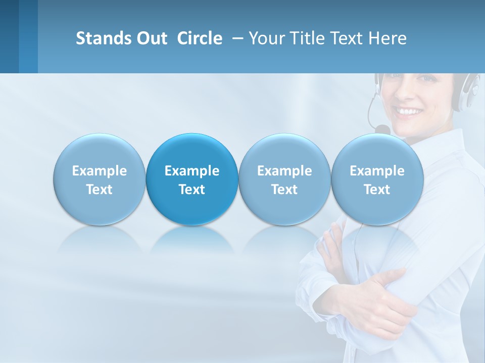 A Woman Wearing A Headset With Her Arms Crossed PowerPoint Template