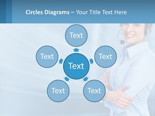 A Woman Wearing A Headset With Her Arms Crossed PowerPoint Template