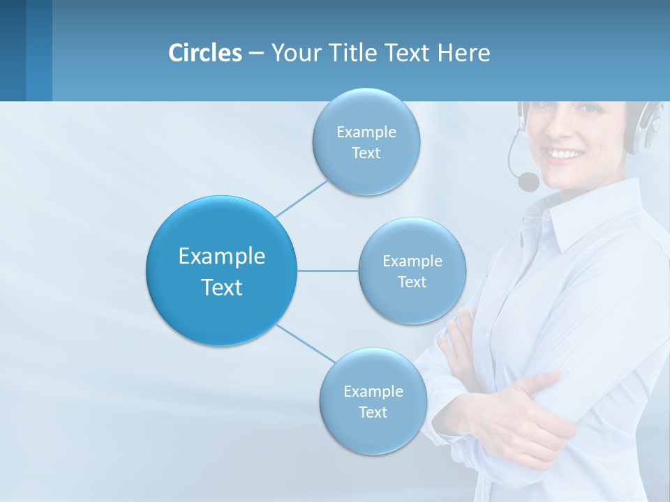 A Woman Wearing A Headset With Her Arms Crossed PowerPoint Template