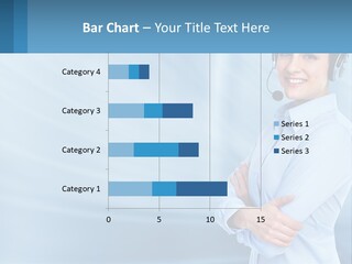 A Woman Wearing A Headset With Her Arms Crossed PowerPoint Template