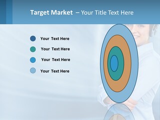 A Woman Wearing A Headset With Her Arms Crossed PowerPoint Template