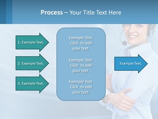 A Woman Wearing A Headset With Her Arms Crossed PowerPoint Template