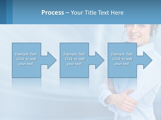 A Woman Wearing A Headset With Her Arms Crossed PowerPoint Template