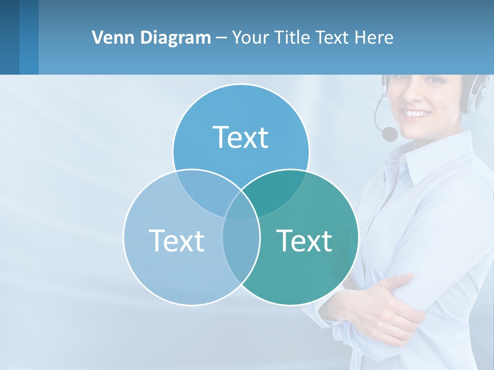 A Woman Wearing A Headset With Her Arms Crossed PowerPoint Template