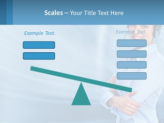A Woman Wearing A Headset With Her Arms Crossed PowerPoint Template
