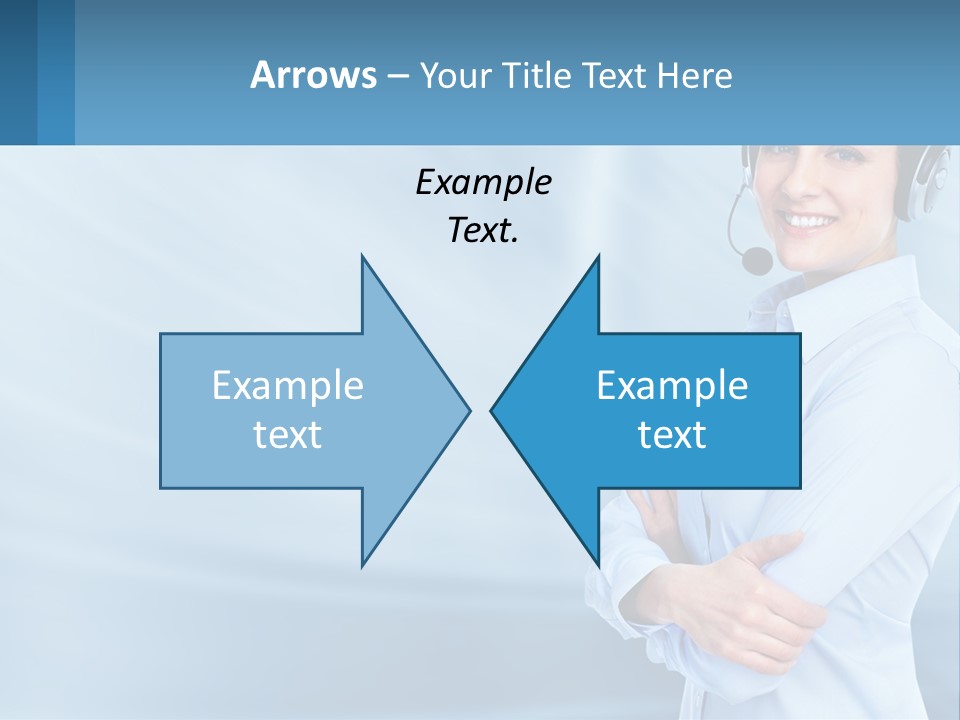 A Woman Wearing A Headset With Her Arms Crossed PowerPoint Template