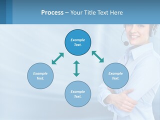 A Woman Wearing A Headset With Her Arms Crossed PowerPoint Template