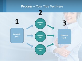 A Woman Wearing A Headset With Her Arms Crossed PowerPoint Template