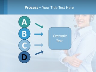 A Woman Wearing A Headset With Her Arms Crossed PowerPoint Template