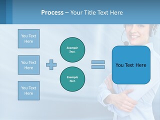 A Woman Wearing A Headset With Her Arms Crossed PowerPoint Template
