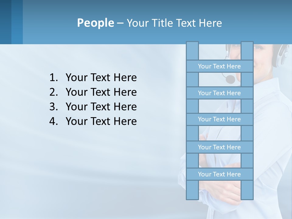 A Woman Wearing A Headset With Her Arms Crossed PowerPoint Template
