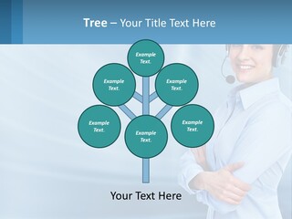 A Woman Wearing A Headset With Her Arms Crossed PowerPoint Template