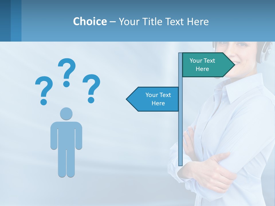 A Woman Wearing A Headset With Her Arms Crossed PowerPoint Template
