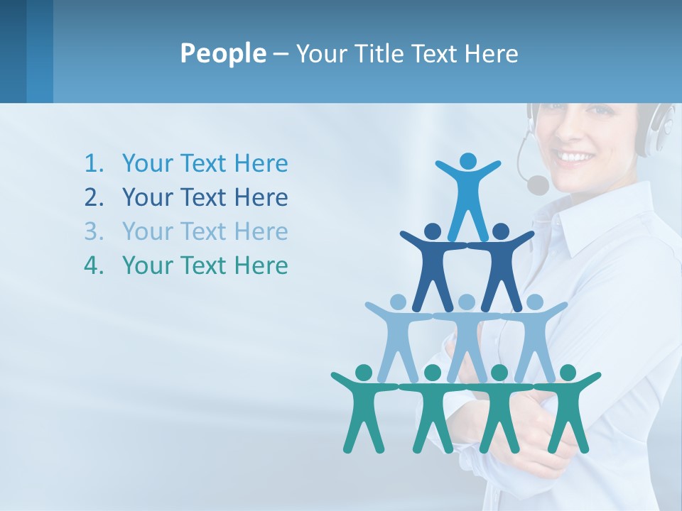 A Woman Wearing A Headset With Her Arms Crossed PowerPoint Template