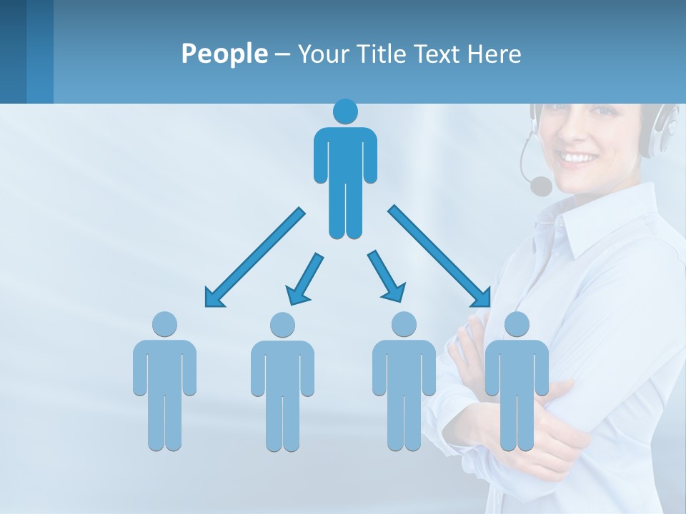 A Woman Wearing A Headset With Her Arms Crossed PowerPoint Template