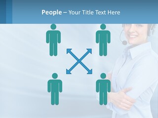 A Woman Wearing A Headset With Her Arms Crossed PowerPoint Template