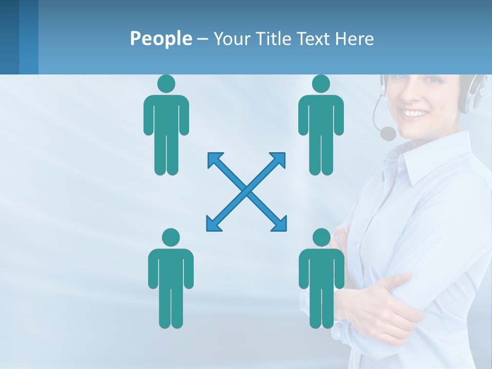 A Woman Wearing A Headset With Her Arms Crossed PowerPoint Template