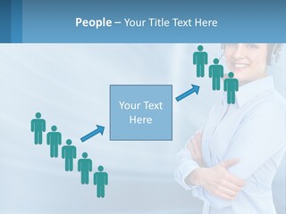 A Woman Wearing A Headset With Her Arms Crossed PowerPoint Template
