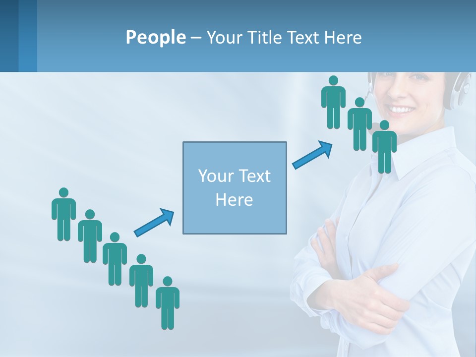 A Woman Wearing A Headset With Her Arms Crossed PowerPoint Template