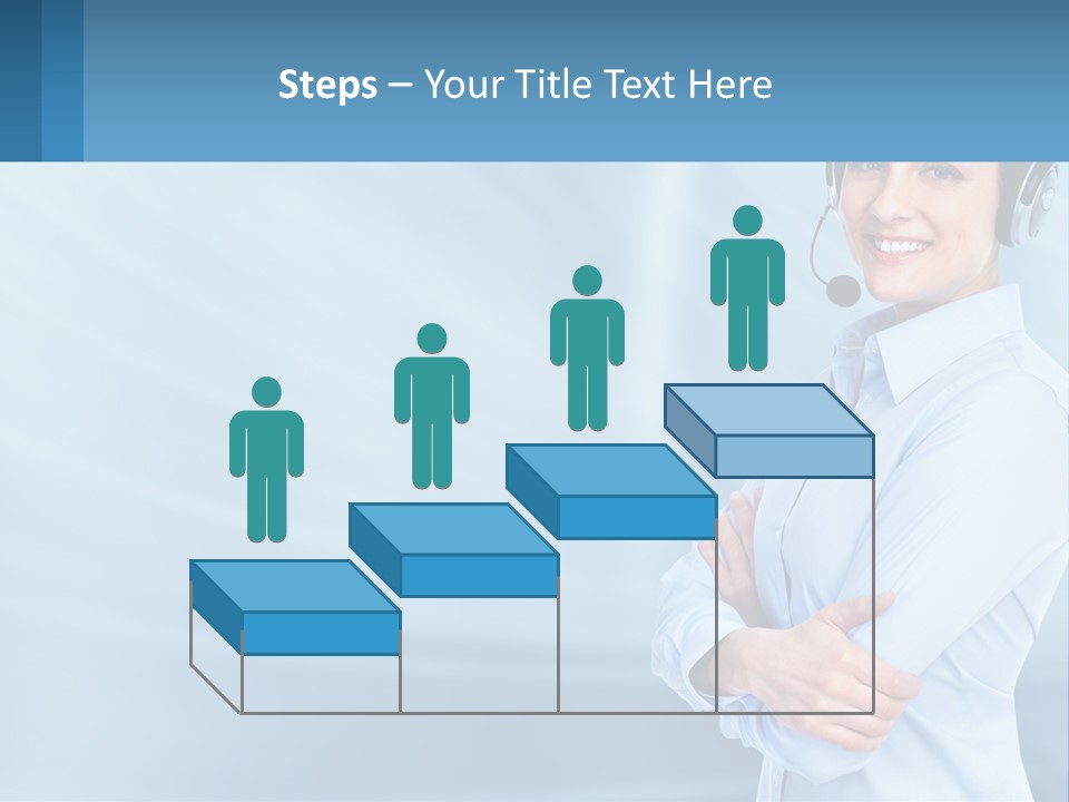 A Woman Wearing A Headset With Her Arms Crossed PowerPoint Template