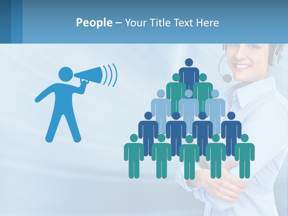 A Woman Wearing A Headset With Her Arms Crossed PowerPoint Template
