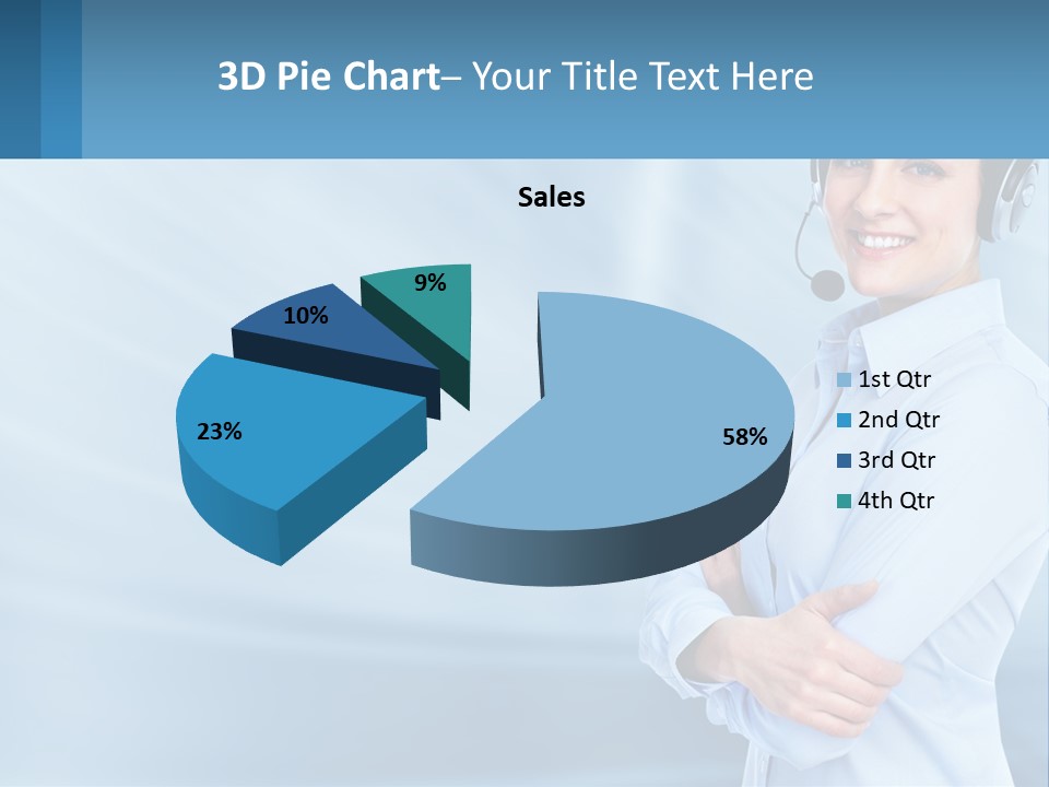 A Woman Wearing A Headset With Her Arms Crossed PowerPoint Template