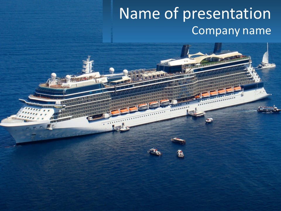 A Large Cruise Ship In The Middle Of The Ocean PowerPoint Template