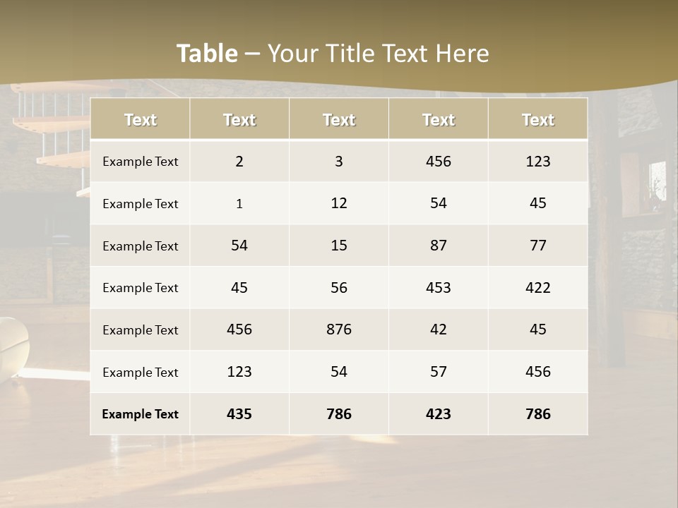 A Living Room Filled With Furniture And A Spiral Staircase PowerPoint Template