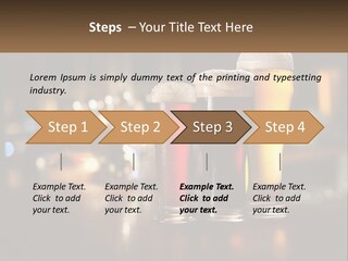 Three Glasses Of Beer On A Table With A Bar In The Background PowerPoint Template