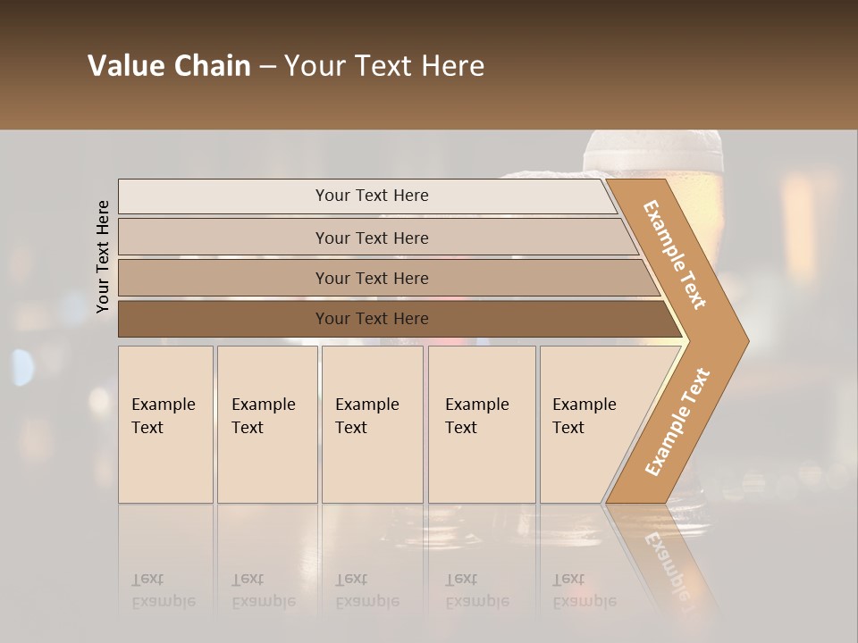 Three Glasses Of Beer On A Table With A Bar In The Background PowerPoint Template