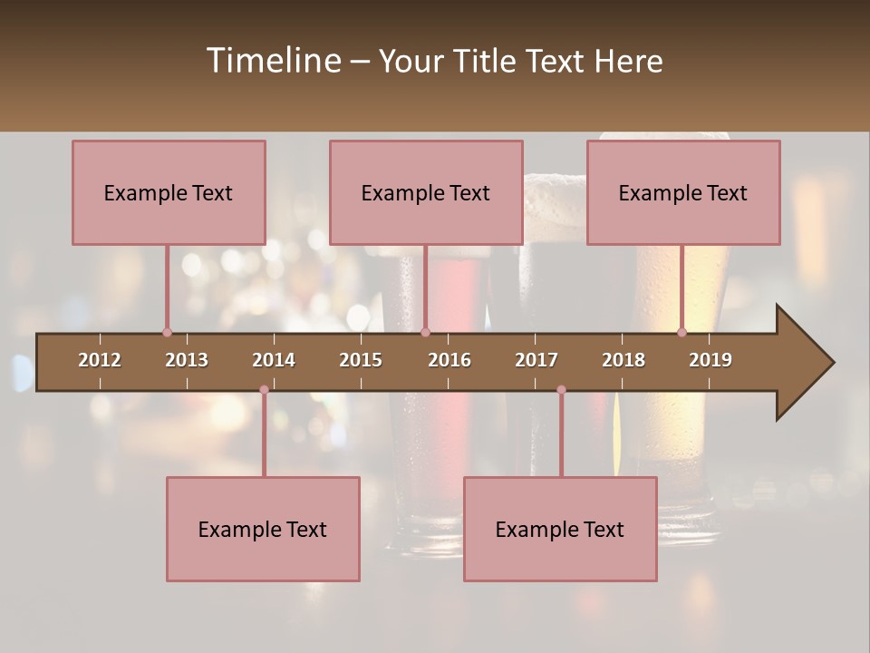 Three Glasses Of Beer On A Table With A Bar In The Background PowerPoint Template
