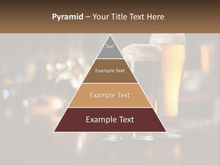Three Glasses Of Beer On A Table With A Bar In The Background PowerPoint Template