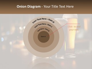 Three Glasses Of Beer On A Table With A Bar In The Background PowerPoint Template