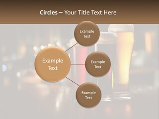 Three Glasses Of Beer On A Table With A Bar In The Background PowerPoint Template