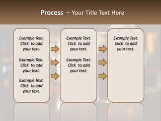 Three Glasses Of Beer On A Table With A Bar In The Background PowerPoint Template