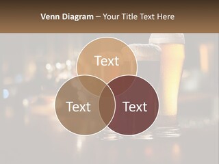 Three Glasses Of Beer On A Table With A Bar In The Background PowerPoint Template