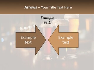 Three Glasses Of Beer On A Table With A Bar In The Background PowerPoint Template