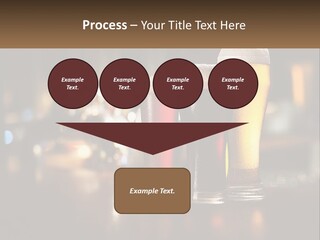 Three Glasses Of Beer On A Table With A Bar In The Background PowerPoint Template