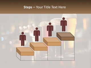Three Glasses Of Beer On A Table With A Bar In The Background PowerPoint Template