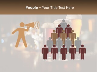 Three Glasses Of Beer On A Table With A Bar In The Background PowerPoint Template