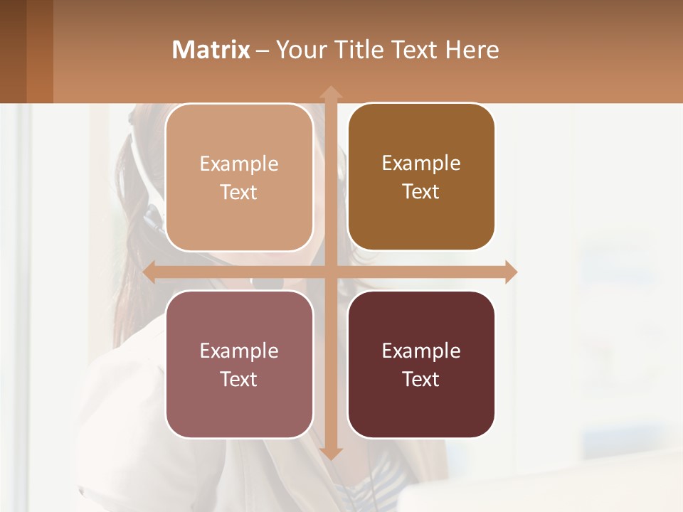 A Woman With A Headset Is Smiling For The Camera PowerPoint Template