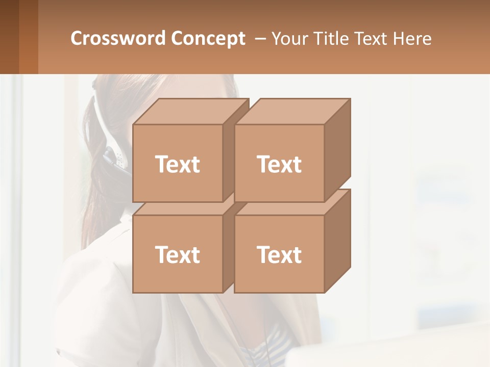 A Woman With A Headset Is Smiling For The Camera PowerPoint Template