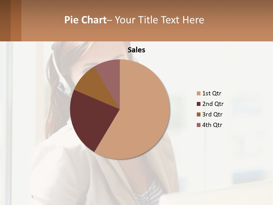 A Woman With A Headset Is Smiling For The Camera PowerPoint Template