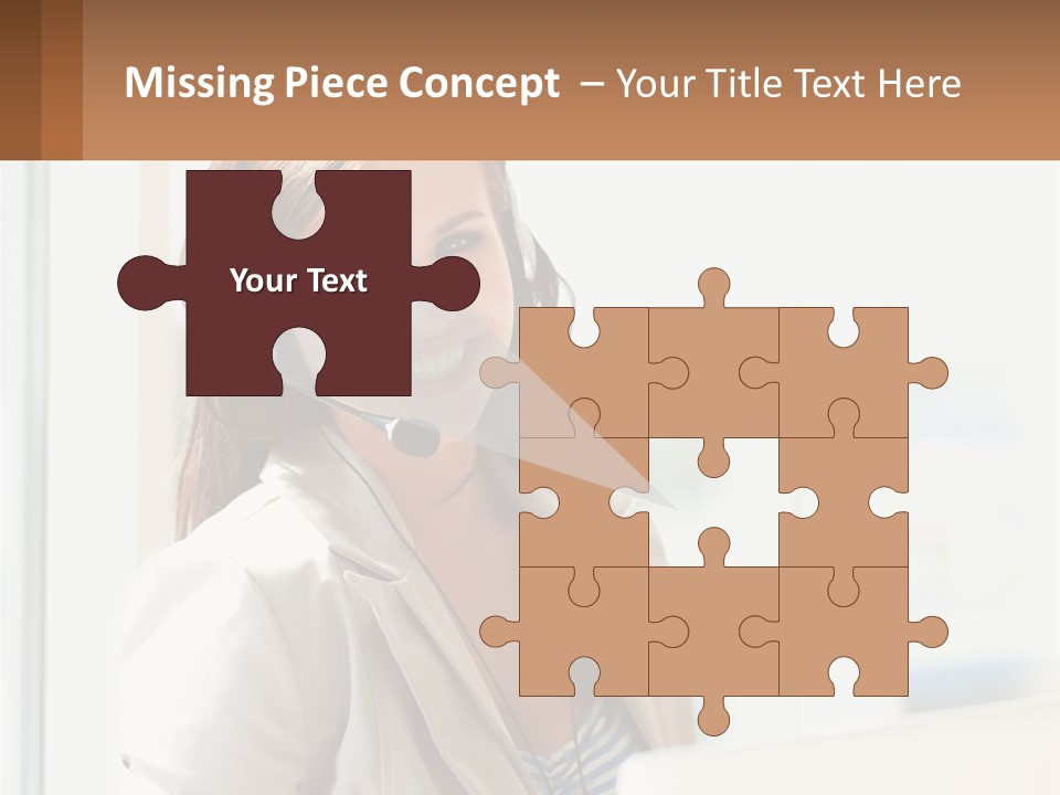 A Woman With A Headset Is Smiling For The Camera PowerPoint Template