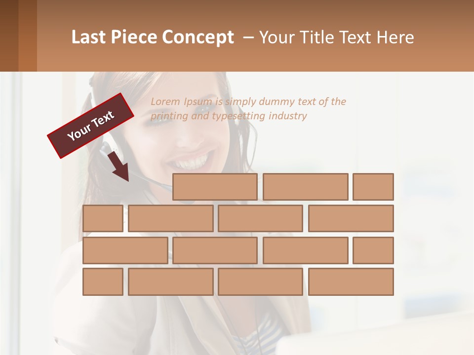 A Woman With A Headset Is Smiling For The Camera PowerPoint Template