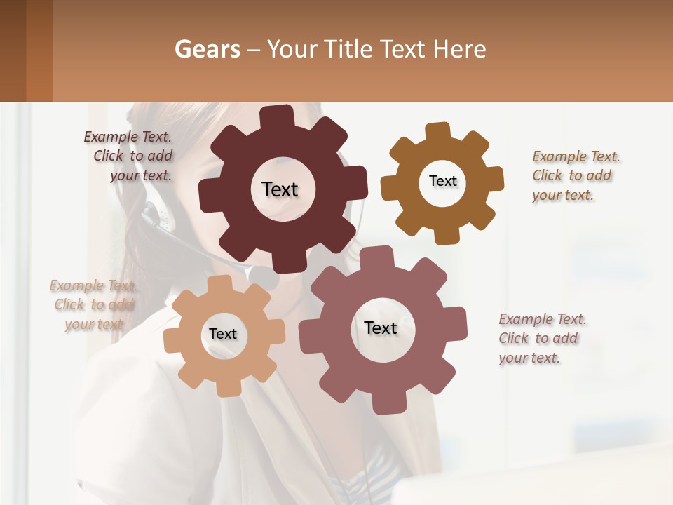 A Woman With A Headset Is Smiling For The Camera PowerPoint Template