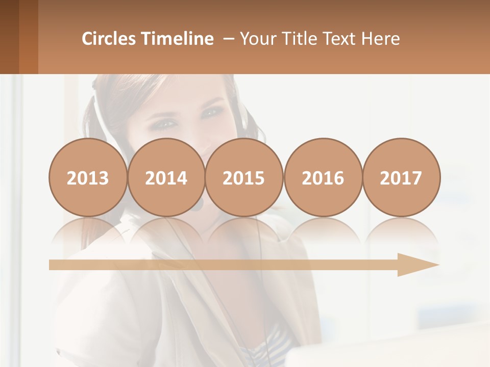 A Woman With A Headset Is Smiling For The Camera PowerPoint Template