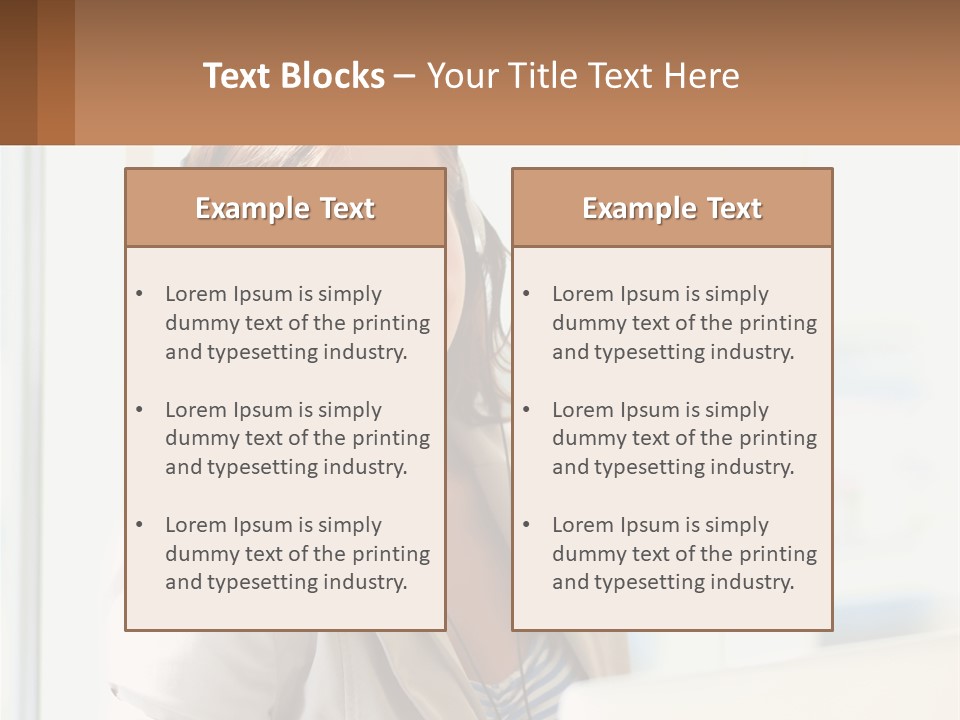 A Woman With A Headset Is Smiling For The Camera PowerPoint Template