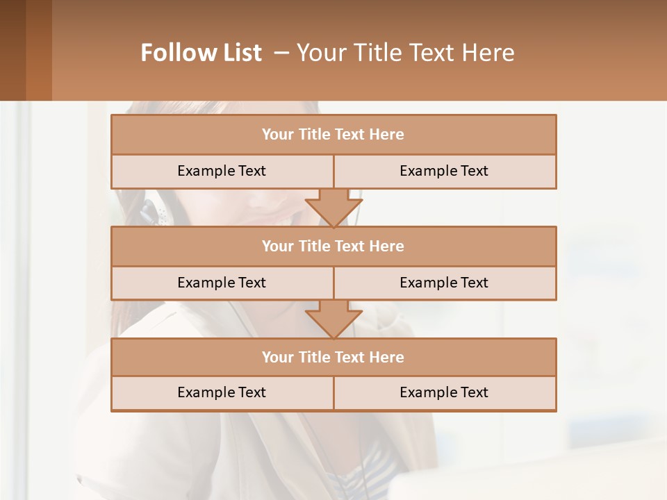 A Woman With A Headset Is Smiling For The Camera PowerPoint Template
